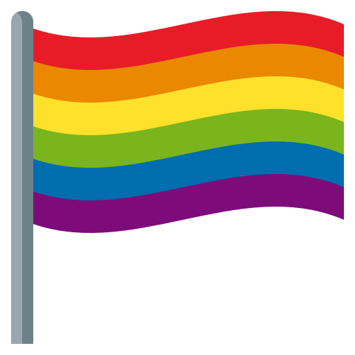 Rainbow Flag as drawn by JoyPixels in 3.1