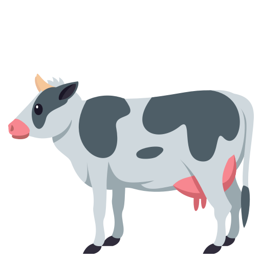 Cow as drawn by JoyPixels in 3.1