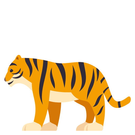 Tiger as drawn by JoyPixels in 3.1