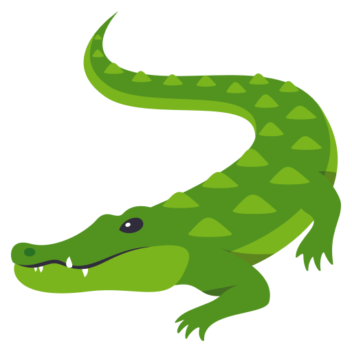 Crocodile as drawn by JoyPixels in 3.1