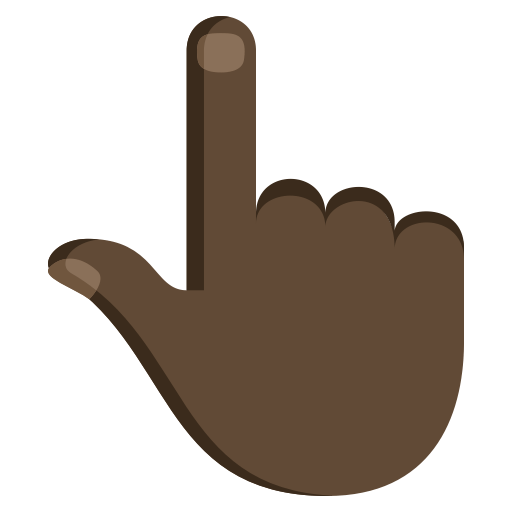 Backhand Index Pointing up: Dark Skin Tone, the previous design