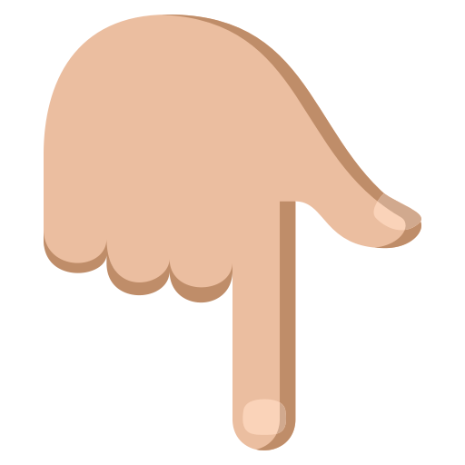 Backhand Index Pointing Down: Medium-Light Skin Tone, the previous design