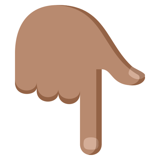 Backhand Index Pointing Down: Medium Skin Tone, the previous design
