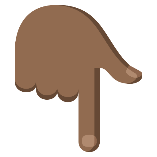 Backhand Index Pointing Down: Medium-Dark Skin Tone, the previous design