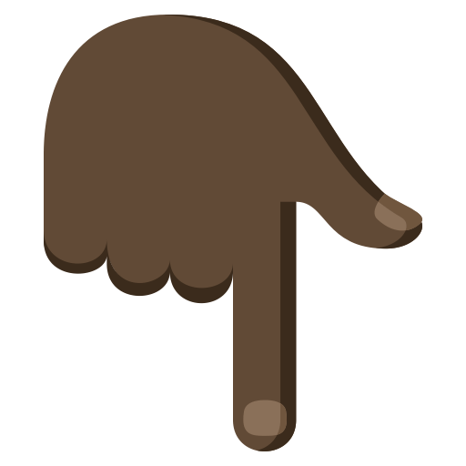 Backhand Index Pointing Down: Dark Skin Tone, the previous design