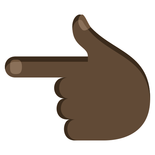 Backhand Index Pointing Left: Dark Skin Tone, the previous design
