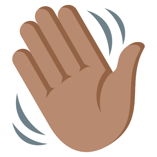 Waving Hand: Medium Skin Tone as drawn by JoyPixels in 3.1