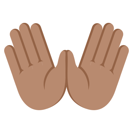 Open Hands: Medium Skin Tone as drawn by JoyPixels in 3.1