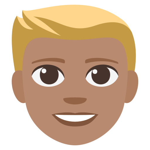 Man: Medium Skin Tone, Blond Hair, the previous design