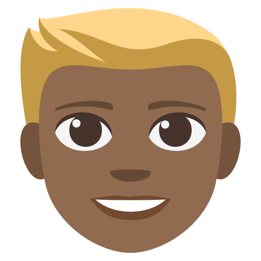 Man: Medium-Dark Skin Tone, Blond Hair, the previous design