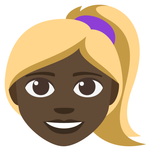 Woman: Dark Skin Tone, Blond Hair, the previous design