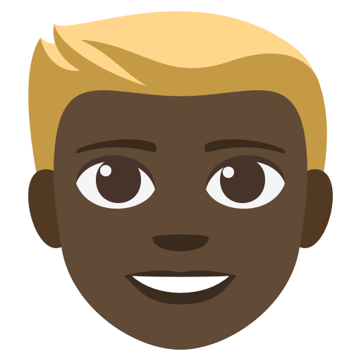 Person: Dark Skin Tone, Blond Hair, the previous design