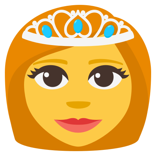 Princess as drawn by JoyPixels in 3.1