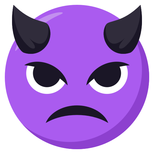 Angry Face with Horns as drawn by JoyPixels in 3.1