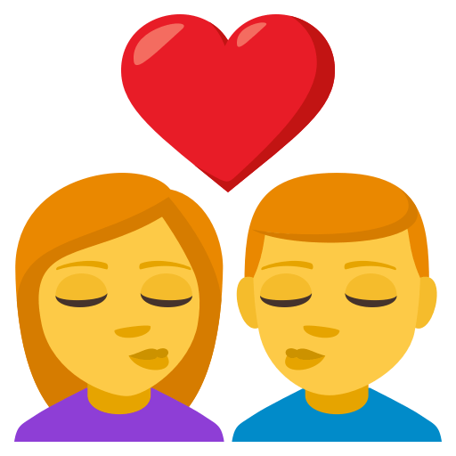 Kiss as drawn by JoyPixels in 3.1