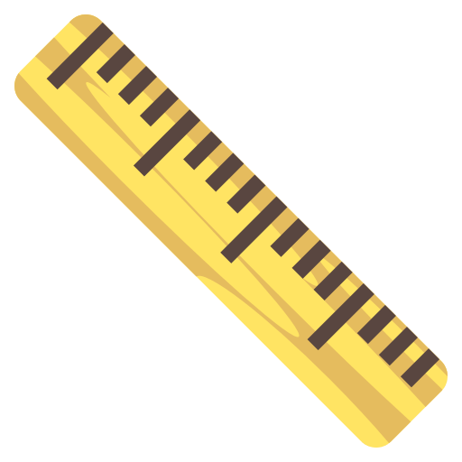 Straight Ruler as drawn by JoyPixels in 3.1