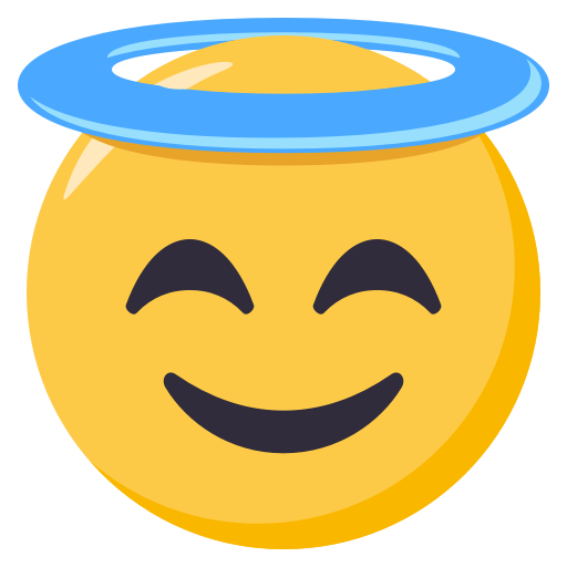 Smiling Face with Halo as drawn by JoyPixels in 3.1