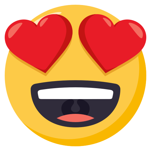 Smiling Face with Heart-Eyes as drawn by JoyPixels in 3.1