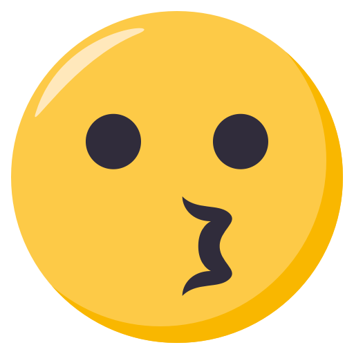 Kissing Face as drawn by JoyPixels in 3.1