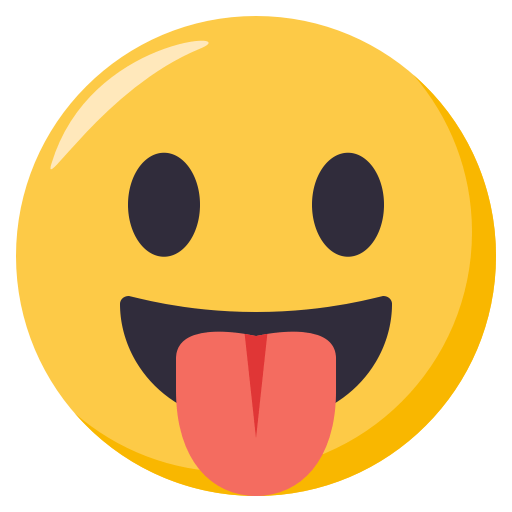 Face with Tongue as drawn by JoyPixels in 3.1