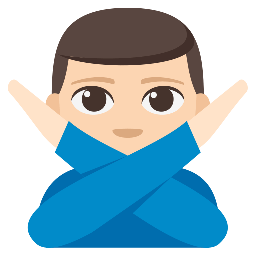 Man Gesturing NO: Light Skin Tone, the previous design