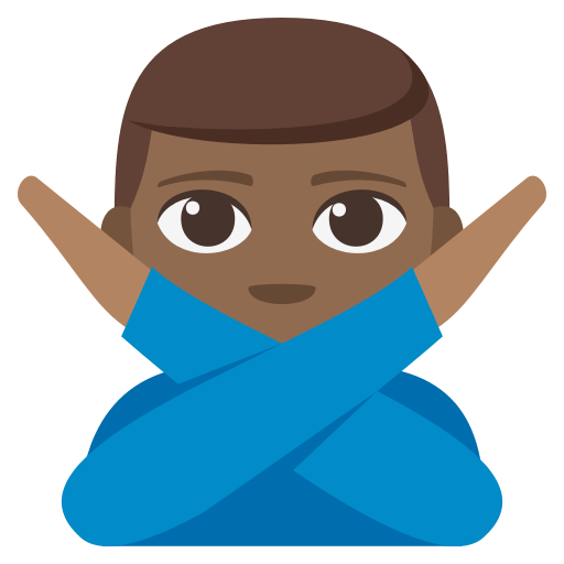 Man Gesturing NO: Medium-Dark Skin Tone, the previous design