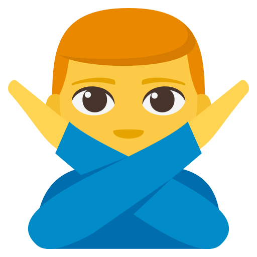Man Gesturing NO, the previous design