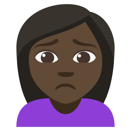 Woman Frowning: Dark Skin Tone, the previous design
