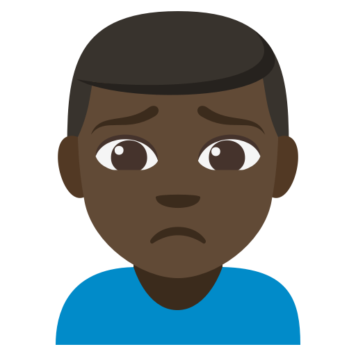 Man Frowning: Dark Skin Tone, the previous design