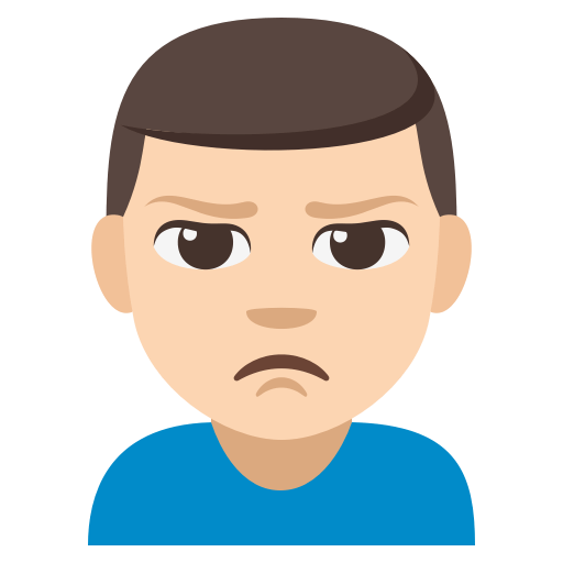 Man Pouting: Light Skin Tone, the previous design