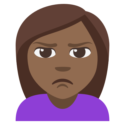 Person Pouting: Medium-Dark Skin Tone, the previous design
