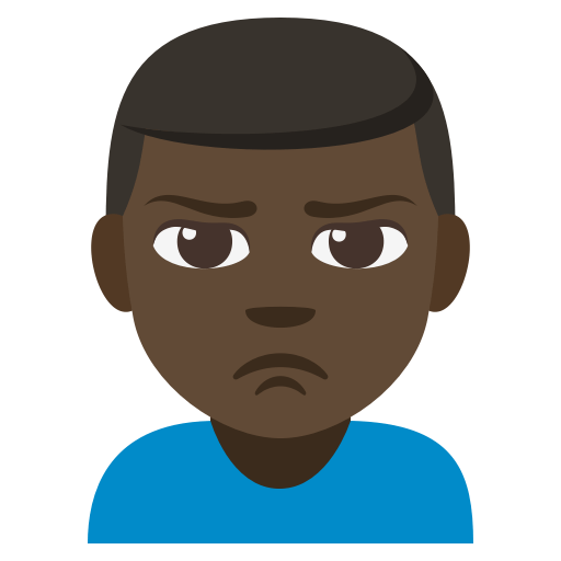 Man Pouting: Dark Skin Tone, the previous design