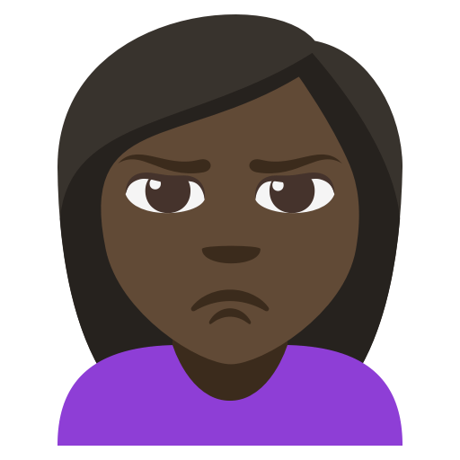 Person Pouting: Dark Skin Tone, the previous design