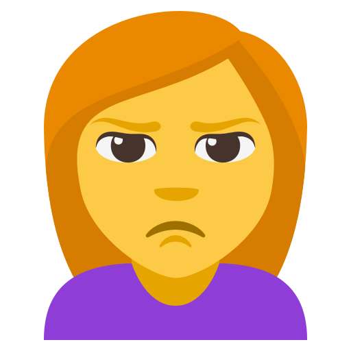 Person Pouting as drawn by JoyPixels in 3.1