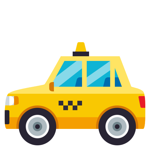 Taxi as drawn by JoyPixels in 3.1