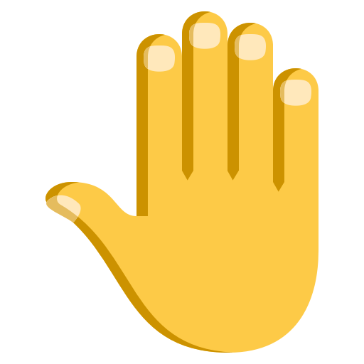 Raised Back of Hand as drawn by JoyPixels in 3.1