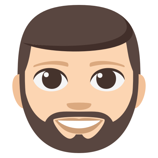 Person: Light Skin Tone, Beard, the previous design