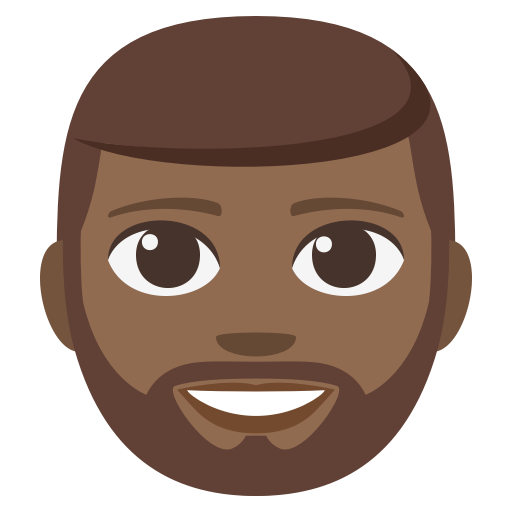 Person: Medium-Dark Skin Tone, Beard, the previous design