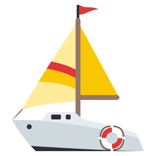Sailboat as drawn by JoyPixels in 3.1