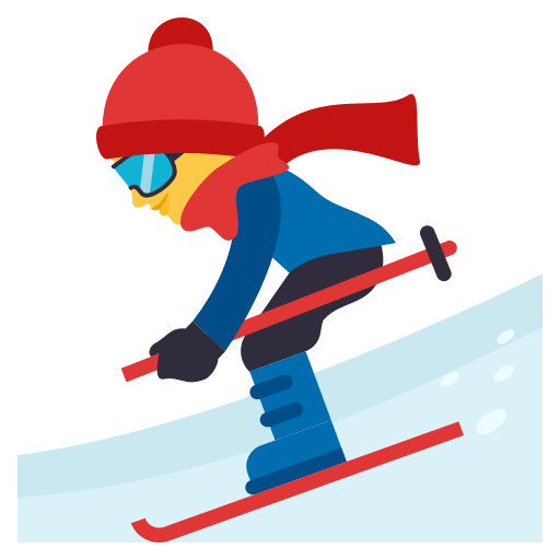 Skier as drawn by JoyPixels in 3.1
