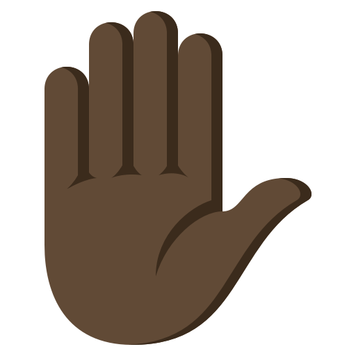 Raised Hand: Dark Skin Tone, the previous design