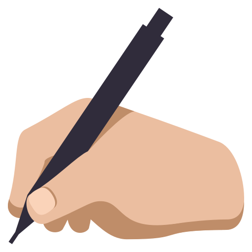 Writing Hand: Medium-Light Skin Tone, the design in this release