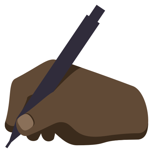 Writing Hand: Dark Skin Tone, the design in this release