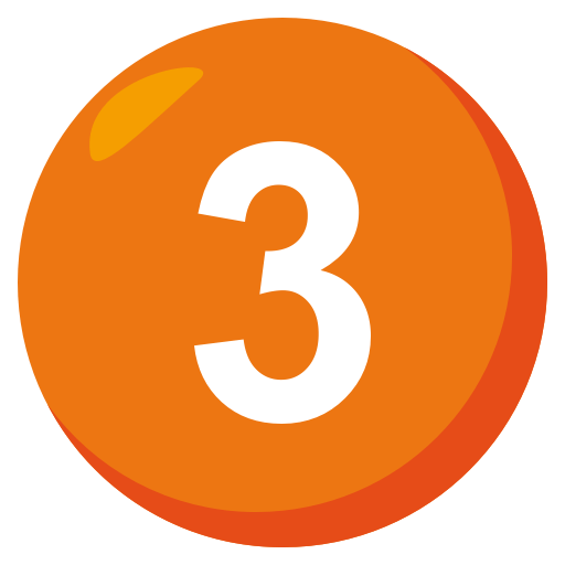 Digit Three as drawn by JoyPixels in 3.1