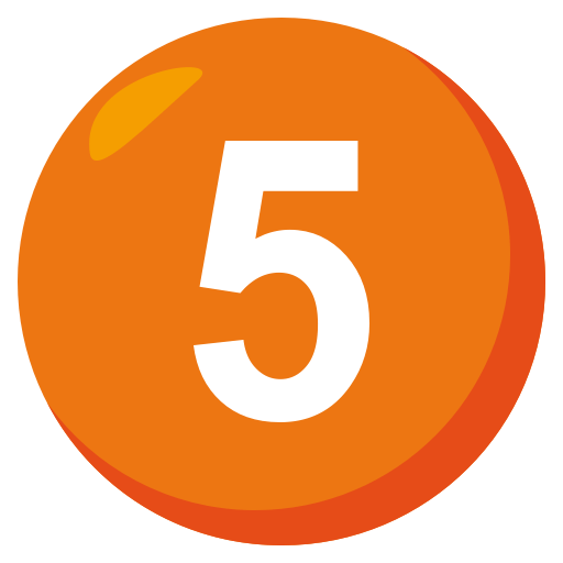 Digit Five as drawn by JoyPixels in 3.1
