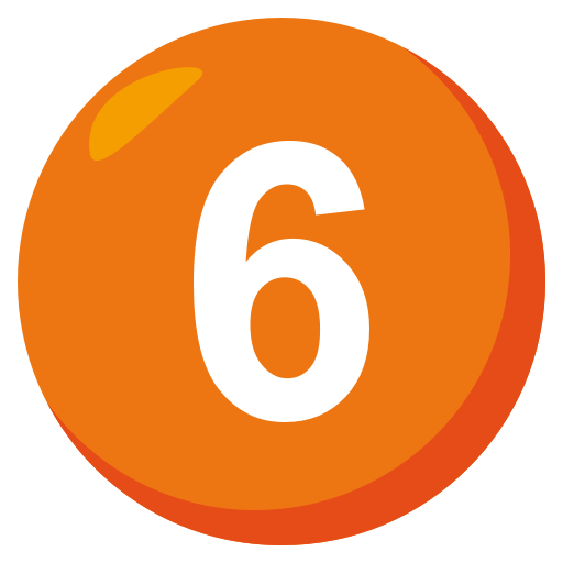 Digit Six as drawn by JoyPixels in 3.1