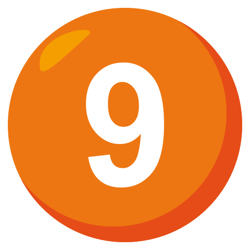 Digit Nine as drawn by JoyPixels in 3.1