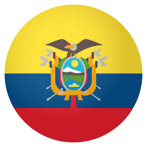 Flag: Ecuador as drawn by JoyPixels in 4.0
