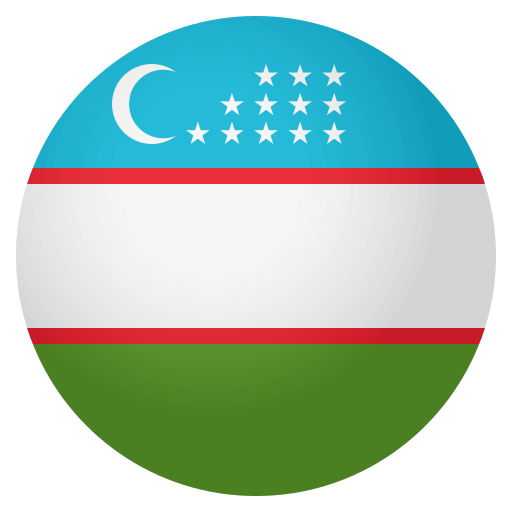 Flag: Uzbekistan as drawn by JoyPixels in 4.0