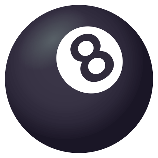 Pool 8 Ball as drawn by JoyPixels in 4.0